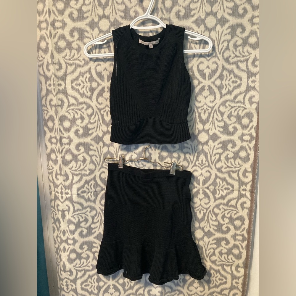 Rachel Roy Black Knit Set. Skirt is a Small and the Top is XS